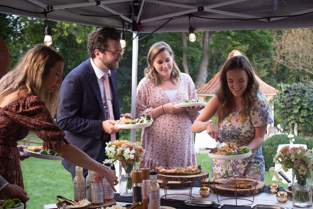 Feather Pizza onsite catering wedding reception